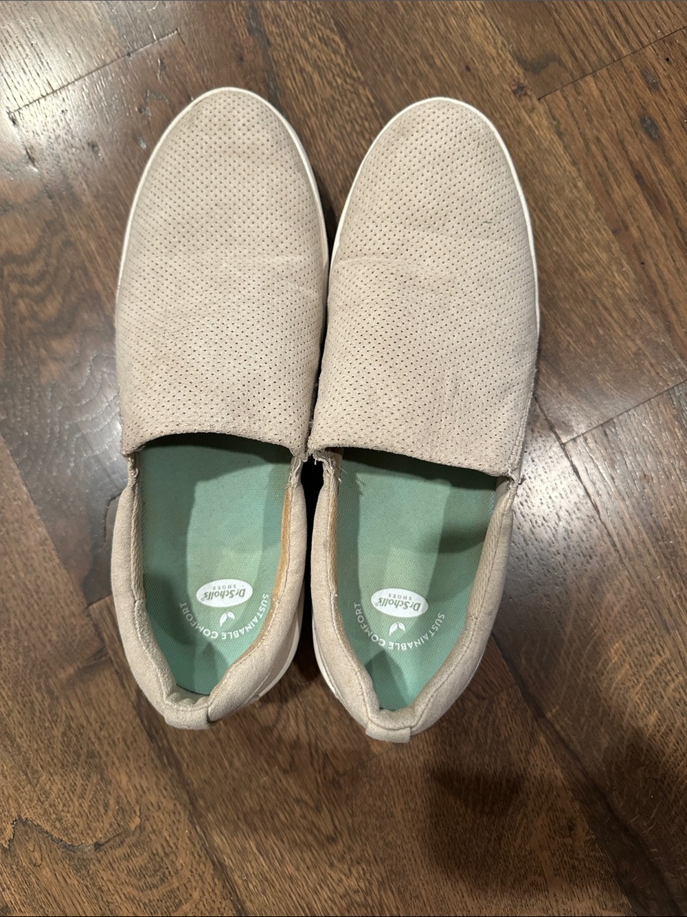 Dr. Scholl's Beige Perforated Slip-On Women's Loafers